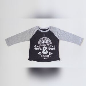 Johnny Cash Sun Record Company Size 18M Long Sleeve Black Gray Shirt